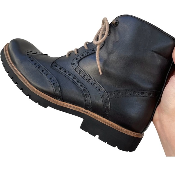 Heritage Black Leather Boots Mens Size 9 /EU 40 by Ortiz & Reed Lace Up - Picture 6 of 12